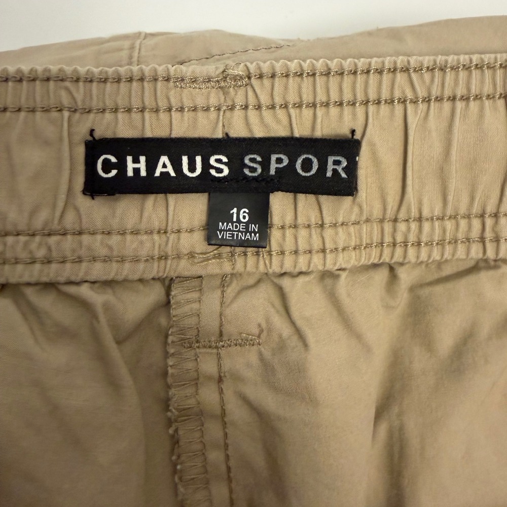 Chaus Sport Women 16 Cool Taupe Cargo Skort Cotton Mini Skirt Shorts UPC039 - Picture 3 of 5